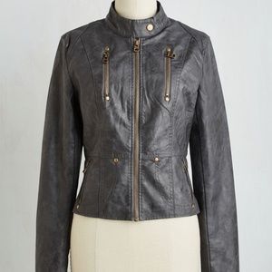 Euro-style black moto jacket by ModCloth